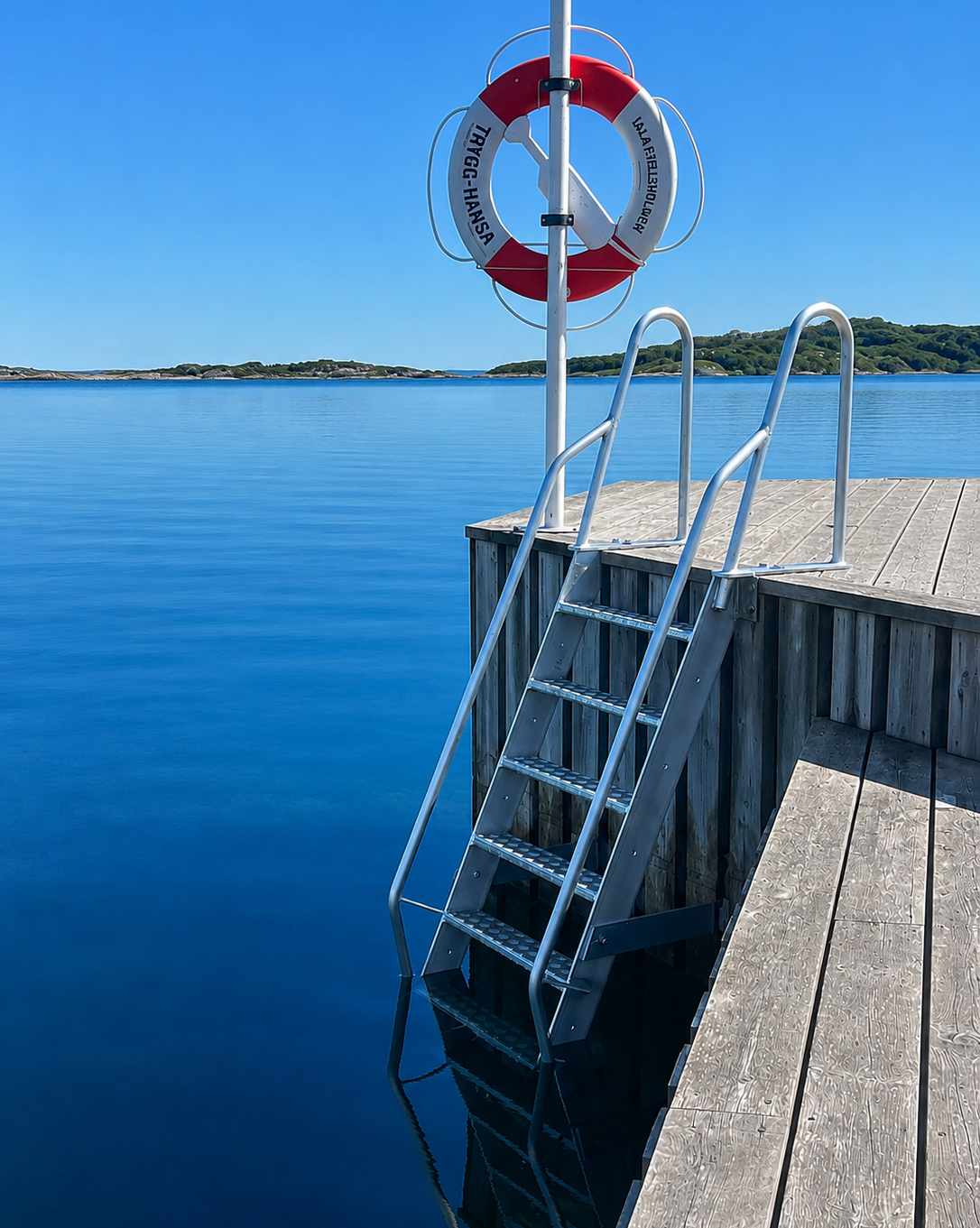 Badtrappstege - bekväm badtrappa för brygga Badtrappa och badstege i ett - Badtrappstege för brygga